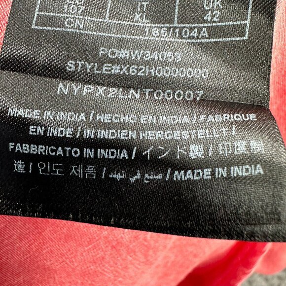 Guess Mens Shirt Extra Large Brick Red 100% Cotton Button‎ Front Long Sleeve - Picture 8 of 14